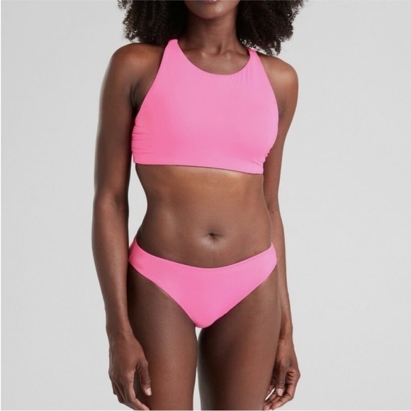 Athleta Other - Athleta High Neck Bikini Swim Top Hot Pink XS